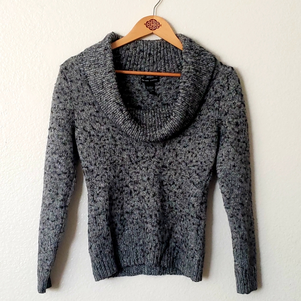 NY&C Wool Blend Cowl Neck Pullover Sweater Medium